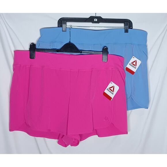 2pc set NWT Reebok XXXL Slim Short Blue, Pink Running Shorts - Picture 1 of 13
